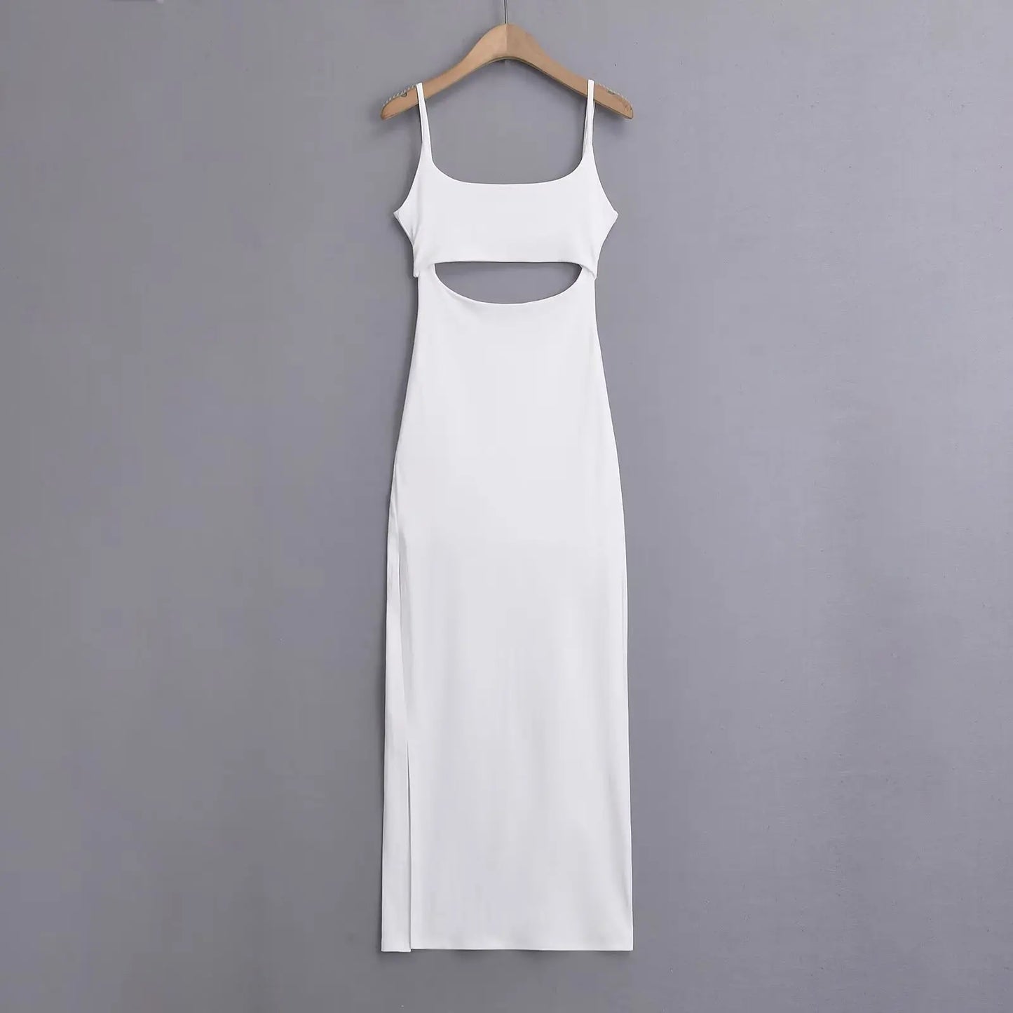A dress with an opening in the stomach