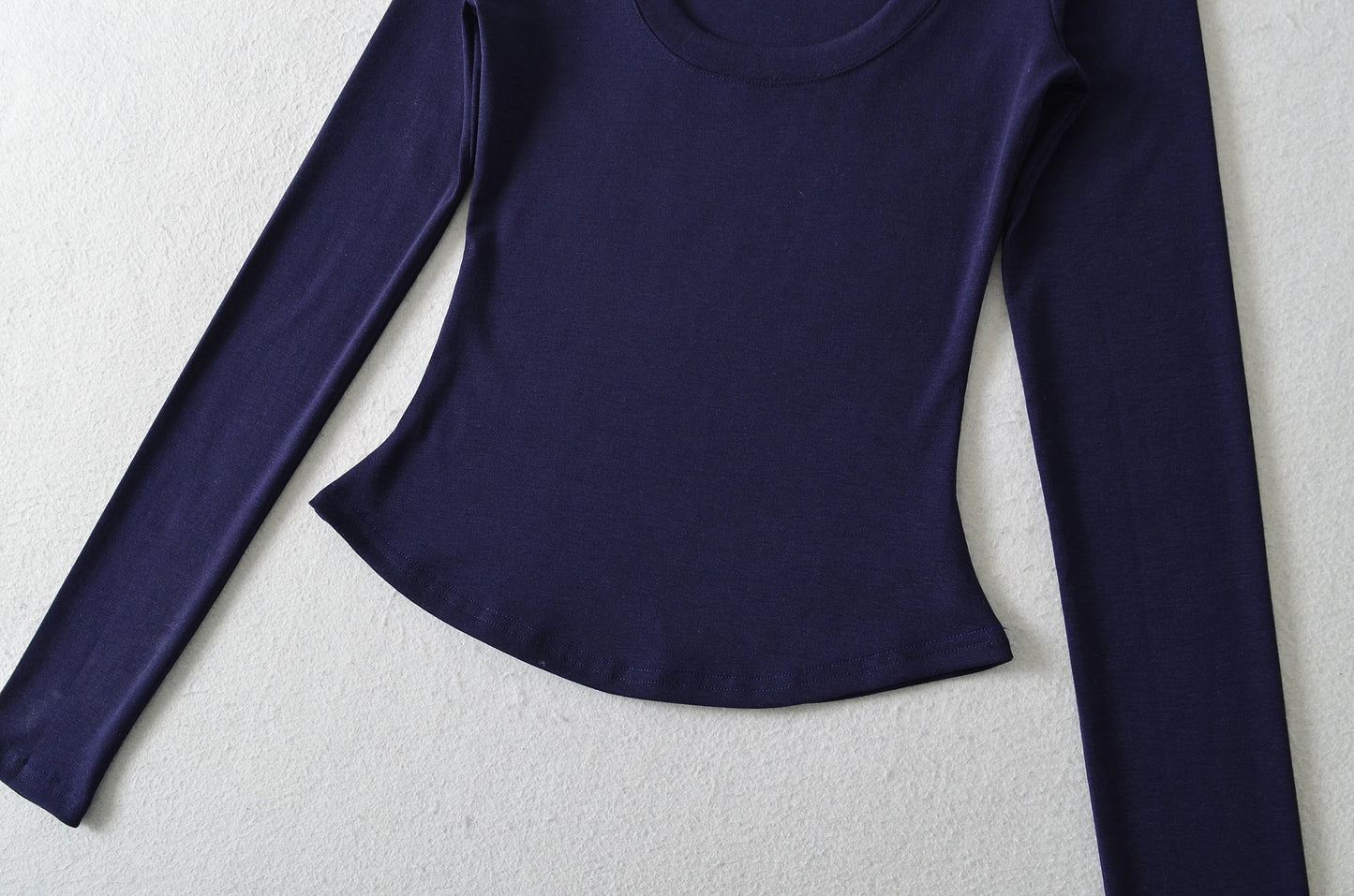 A soft long shirt with a round neckline