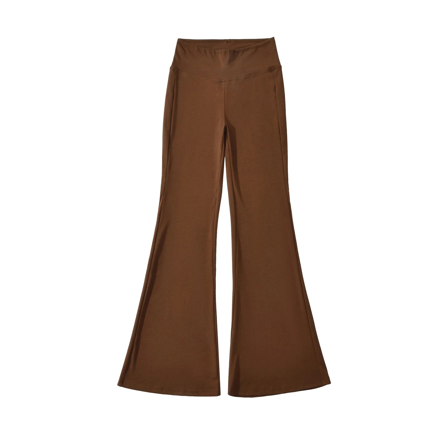 Flared pants with thick elastic at the waist