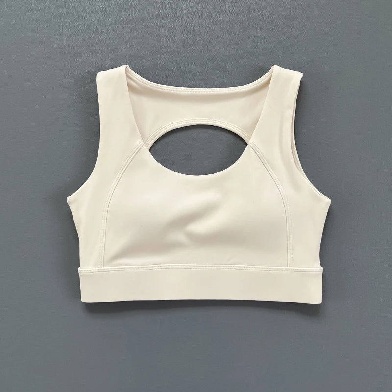 Sports bra with an opening in the back