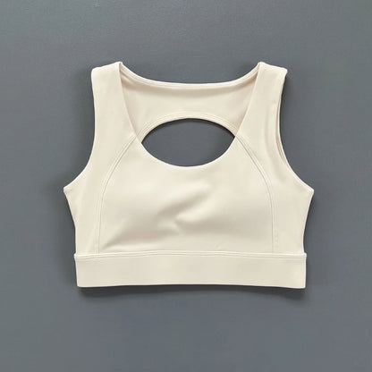 Sports bra with an opening in the back