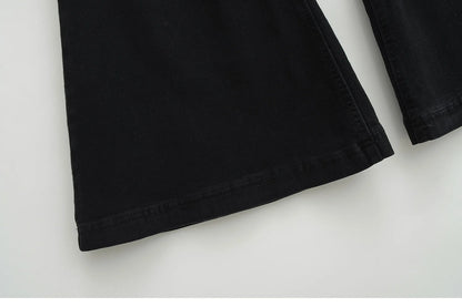 High cut jeans with two buttons