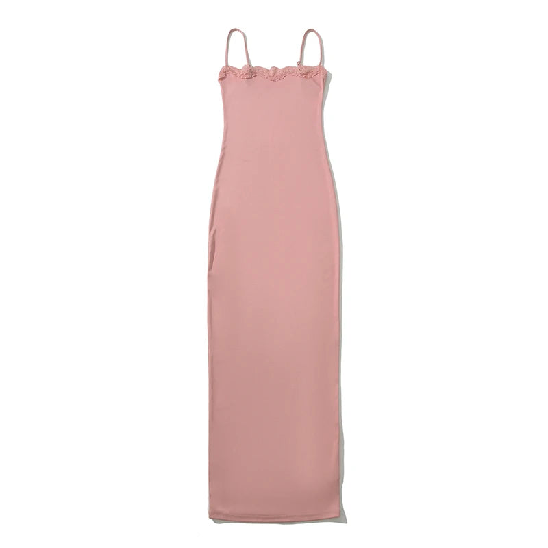 Bodycon dress with lace decorations