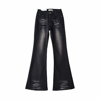 Washed flared jeans