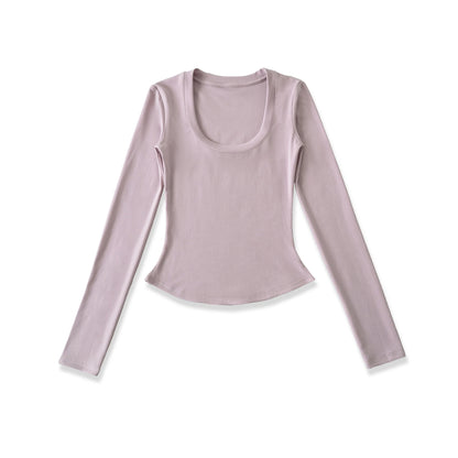 A soft long shirt with a round neckline