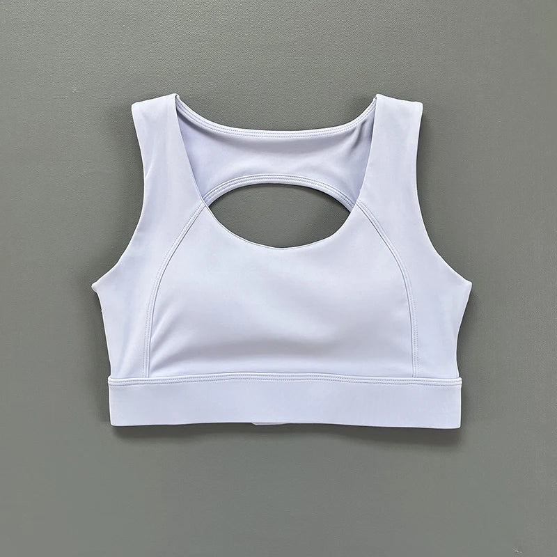Sports bra with an opening in the back