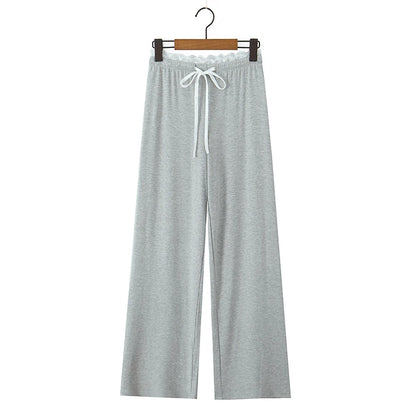 Lace trim pants