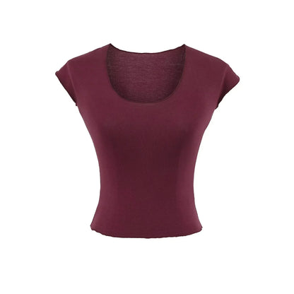 Short shirt with cut neckline