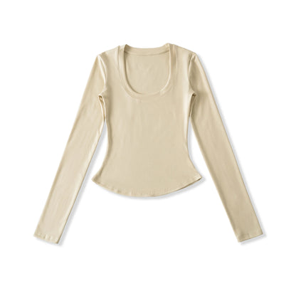 A soft long shirt with a round neckline