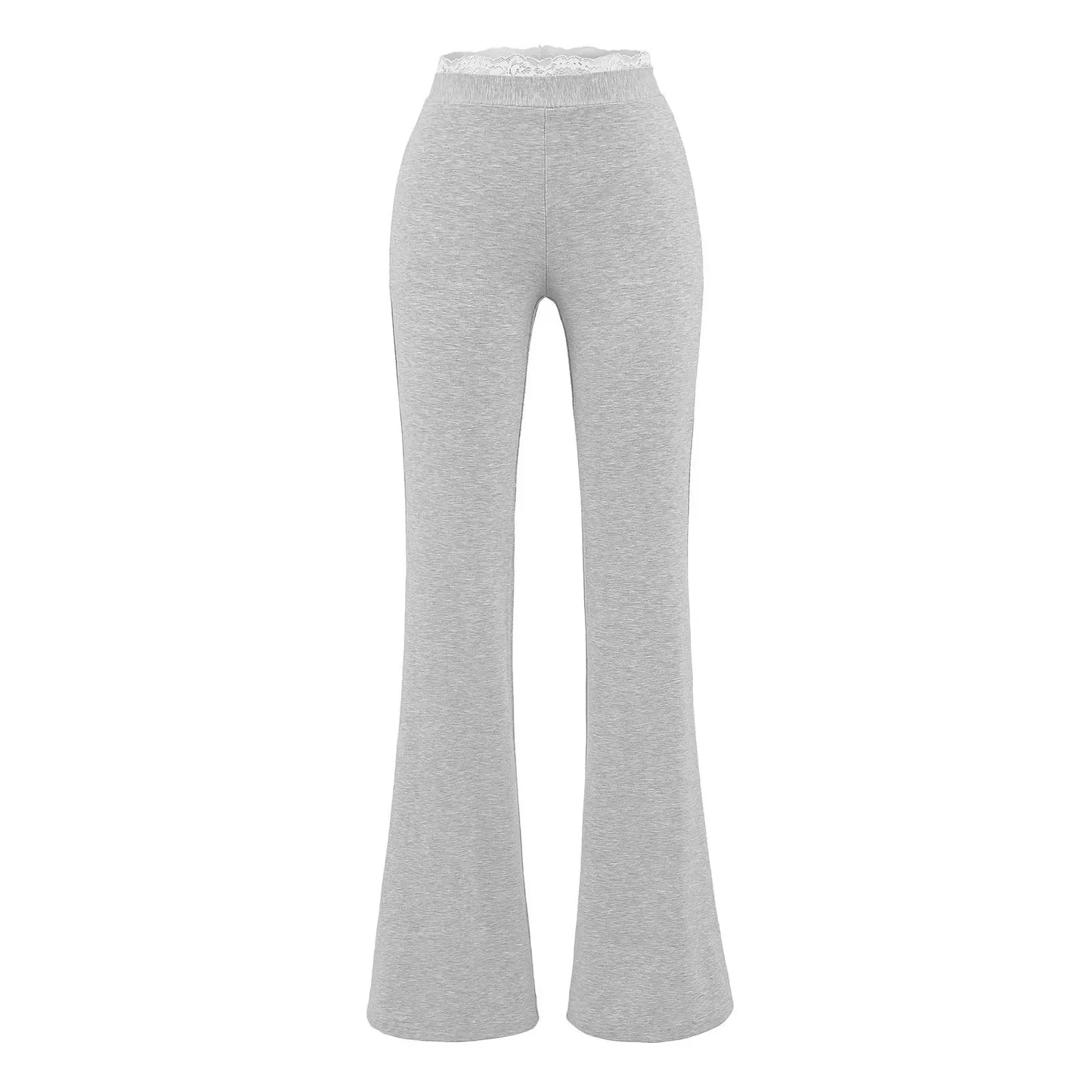 Long pants with lace trim