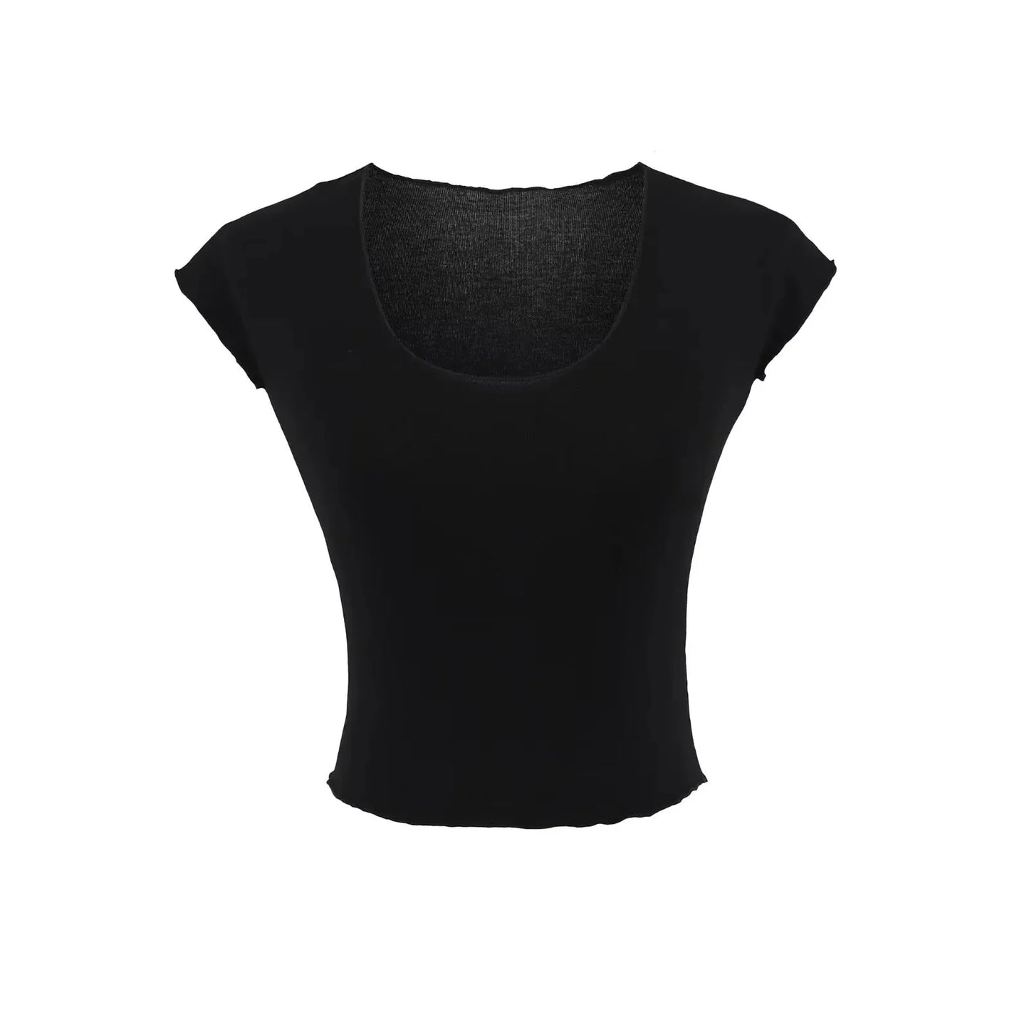 Short shirt with cut neckline