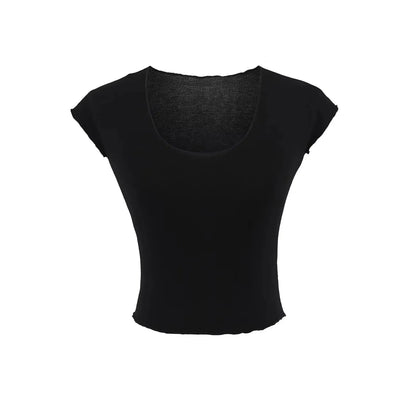 Short shirt with cut neckline