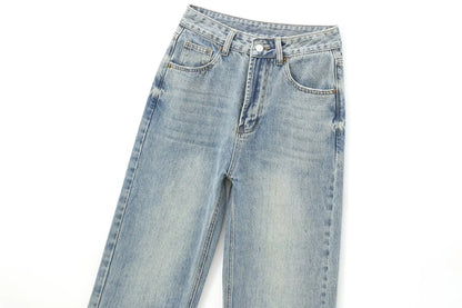 High waisted straight jeans