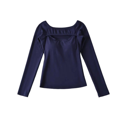 A long shirt with an opening at the neckline and a built-in bra