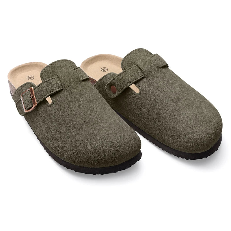 Open shoes with a buckle