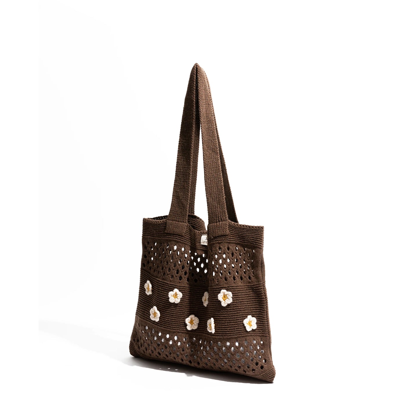Floral half mesh bag