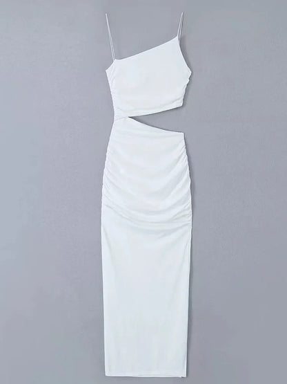 A dress with a cut in the stomach