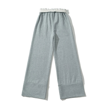 Sweatpants with folded rubber