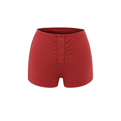 Pajama shorts with buttons