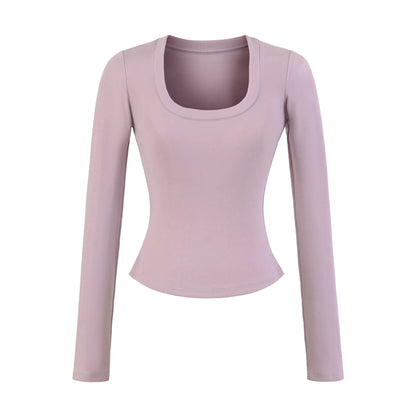 A soft long shirt with a round neckline