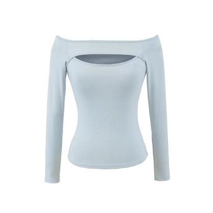 A long shirt with an opening at the neckline and a built-in bra