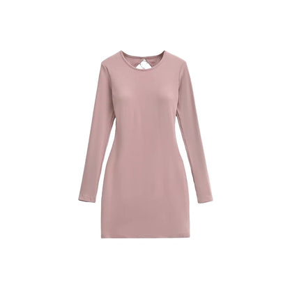 A dress with a built-in bra and an open back