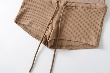 Mini shorts with striped texture