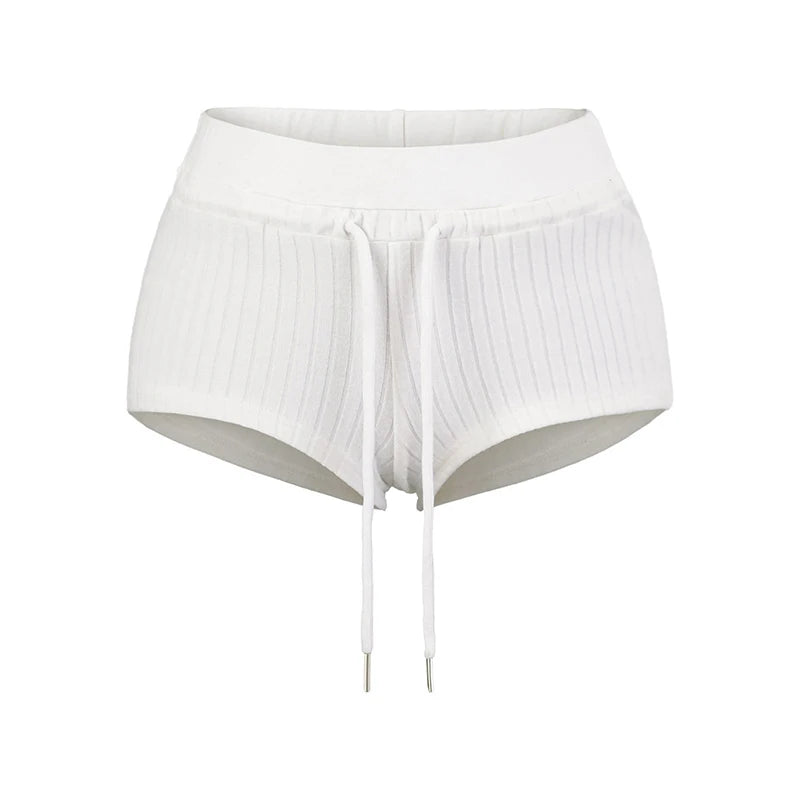 Mini shorts with striped texture