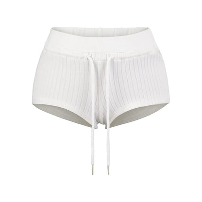 Mini shorts with striped texture