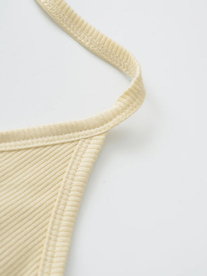 Buttoned collar tank top with a built-in bra
