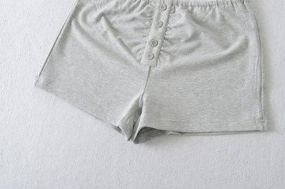 Pajama shorts with buttons