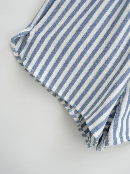 Striped shorts in towel texture