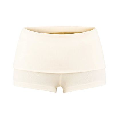 Shorts with folded rubber