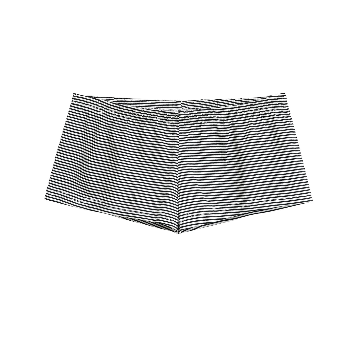Low cut striped shorts