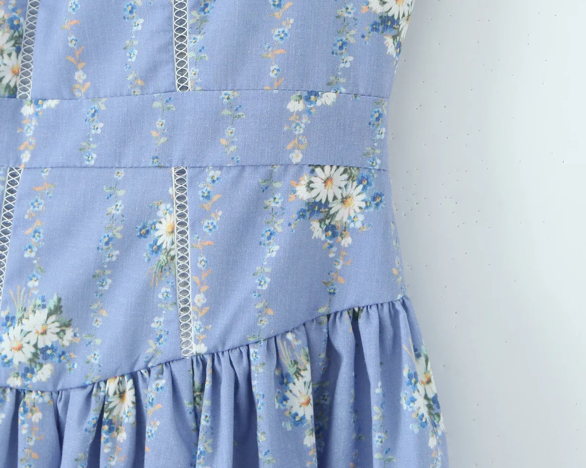 Blue dress with white flowers