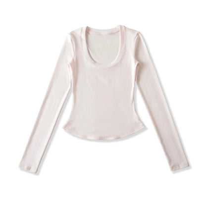 A soft long shirt with a round neckline