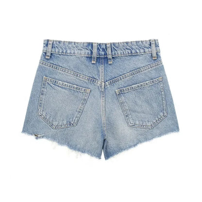 Basic ripped short jeans
