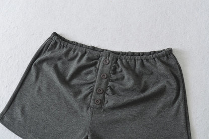 Pajama shorts with buttons