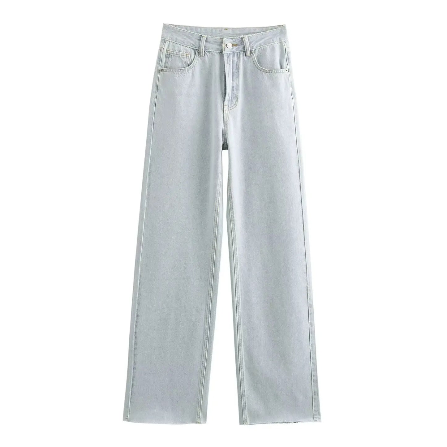 High waisted straight jeans