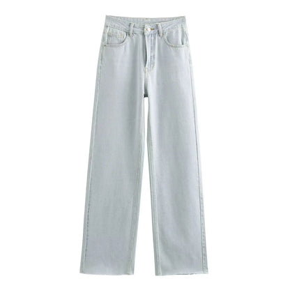 High waisted straight jeans