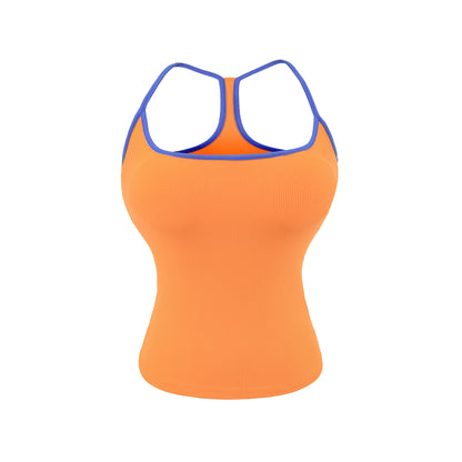 Sporty style tank top with a built-in bra