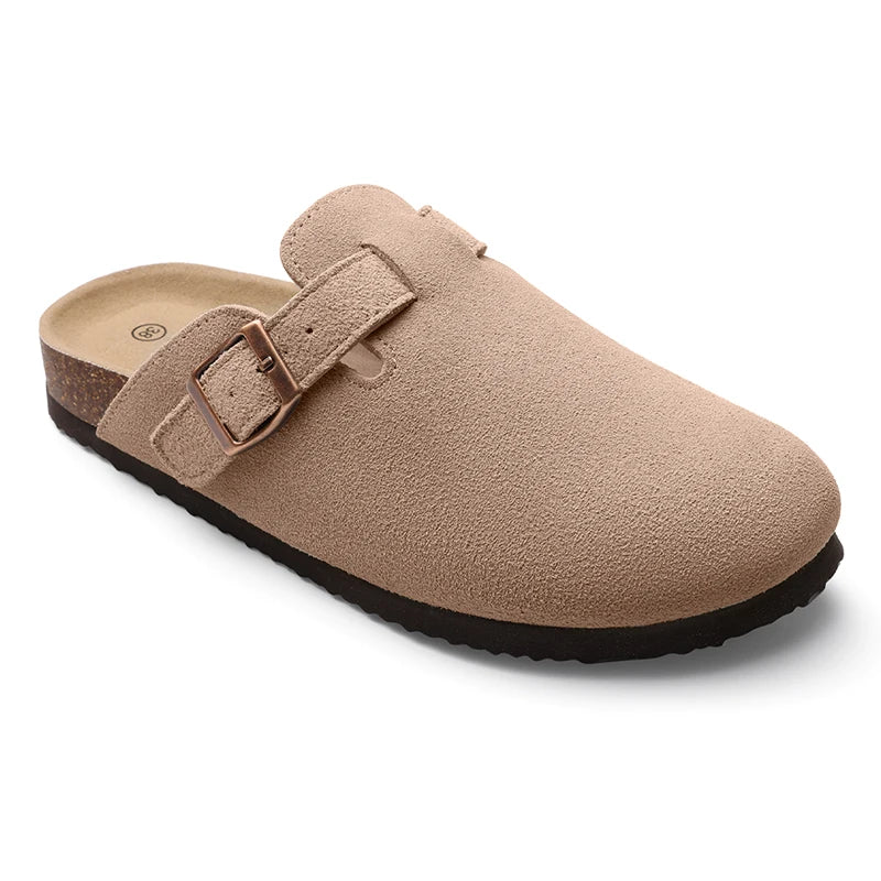 Open shoes with a buckle