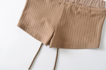 Mini shorts with striped texture