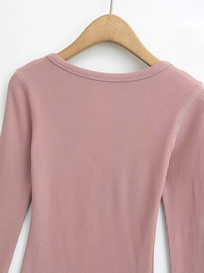 Half-open button-down shirt