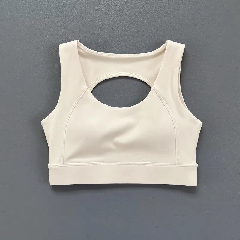Sports bra with an opening in the back