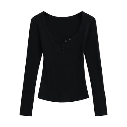 Half-open button-down shirt