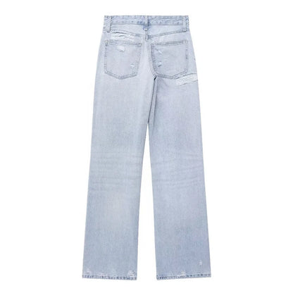 Long jeans with tears