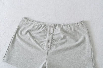 Pajama shorts with buttons