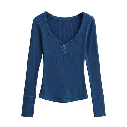 Half-open button-down shirt