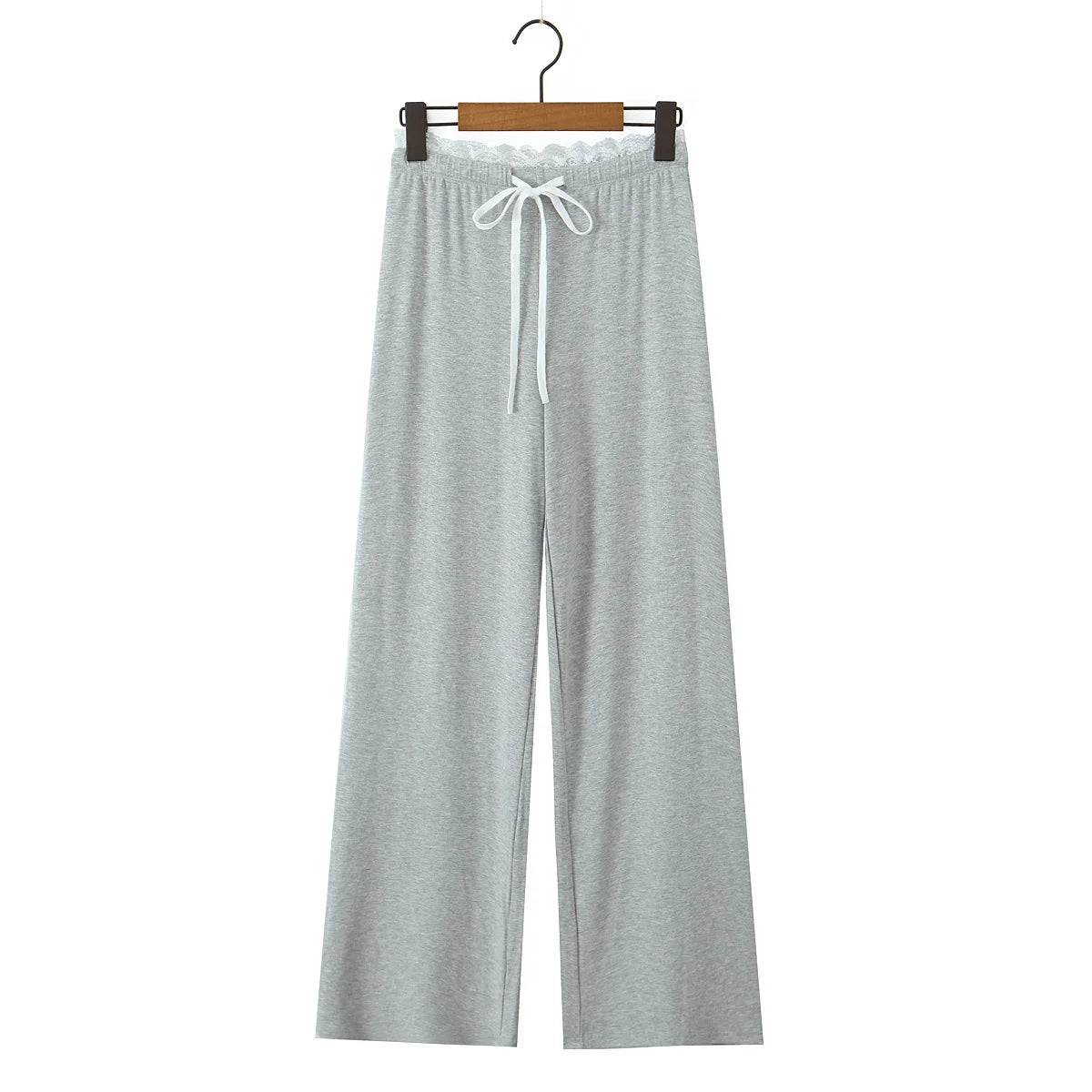 Lace trim pants